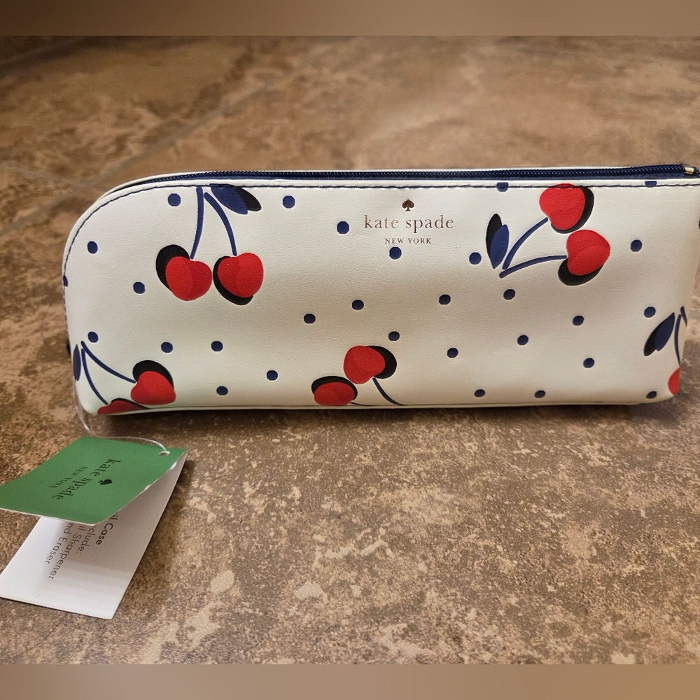 Kate Spade Cherry Polka Dot Pencil Case